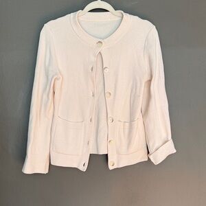 LOFT Women's Cream Cardigan Sweater